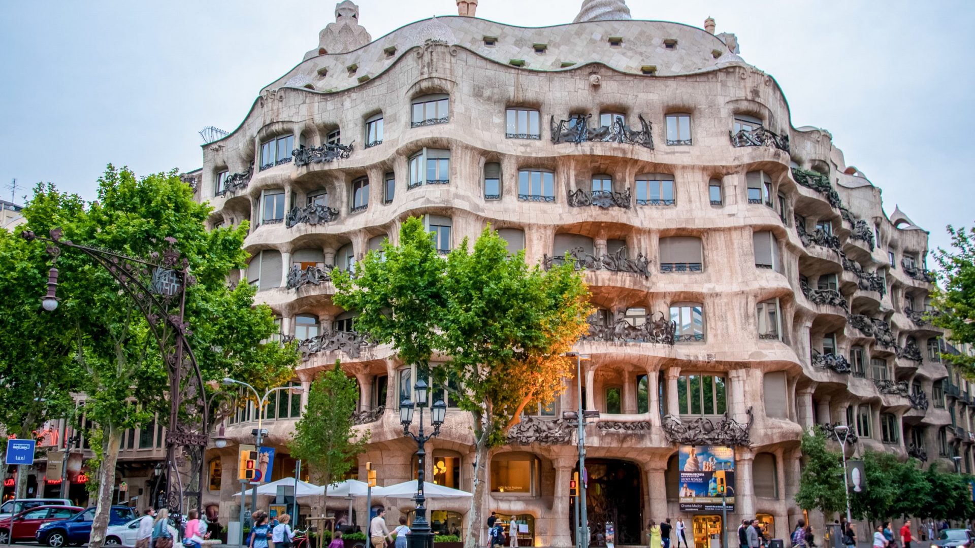 Barcelona, Spain - June 8, 2013: Residential house "Casa Mila", landmark of the city of Barcelona