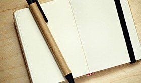 notepads and pens