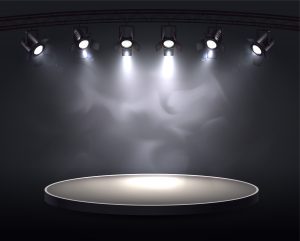 Smoky Spotlights Realistic Composition